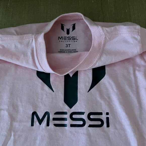 Leonel Messi T-Shirt Pink & Black Unisex Toddlers 3T NWT - Picture 2 of 5